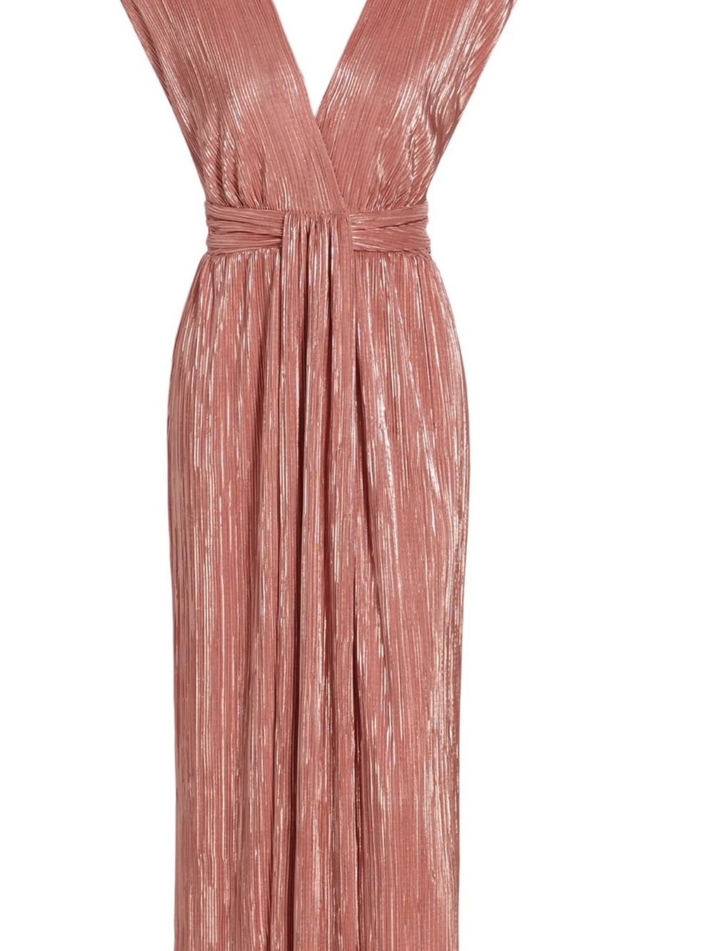 Sabina Musayev Metallic Rose Plissé Gown